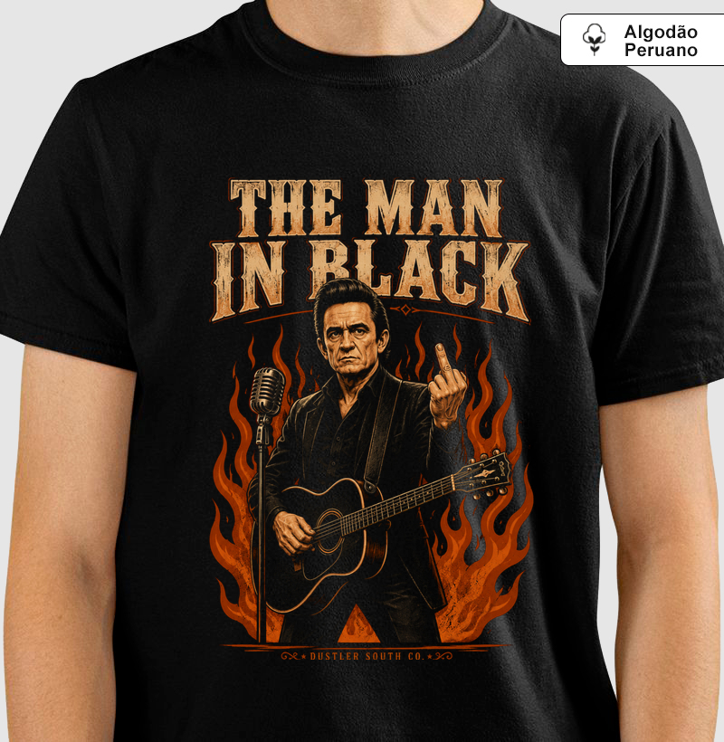 Camiseta Country Masculina Man in Black