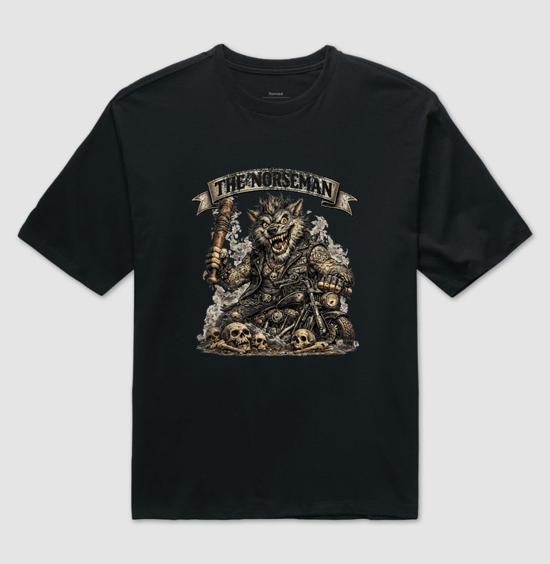 Camiseta Oversized Bichos Doido Crazy Wolf