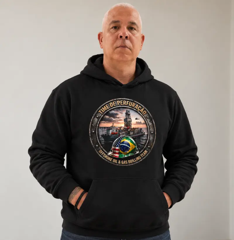 Time de Perfuração Navio Sonda DS-4 - Hoodie Moletom