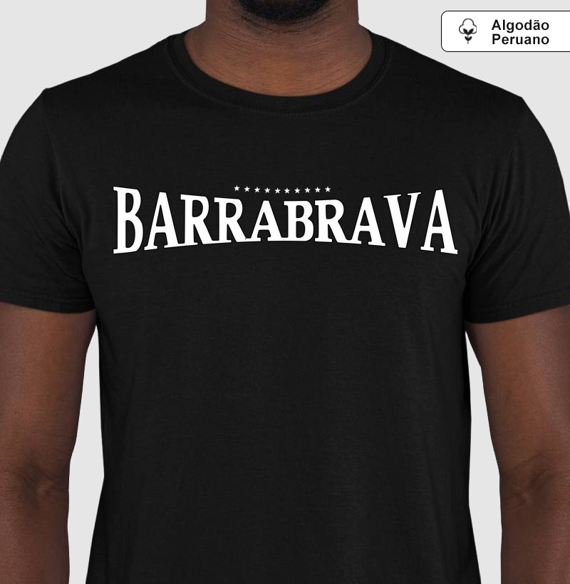 Camiseta Barra Brava - Algodão Peruano - Preta e Azul