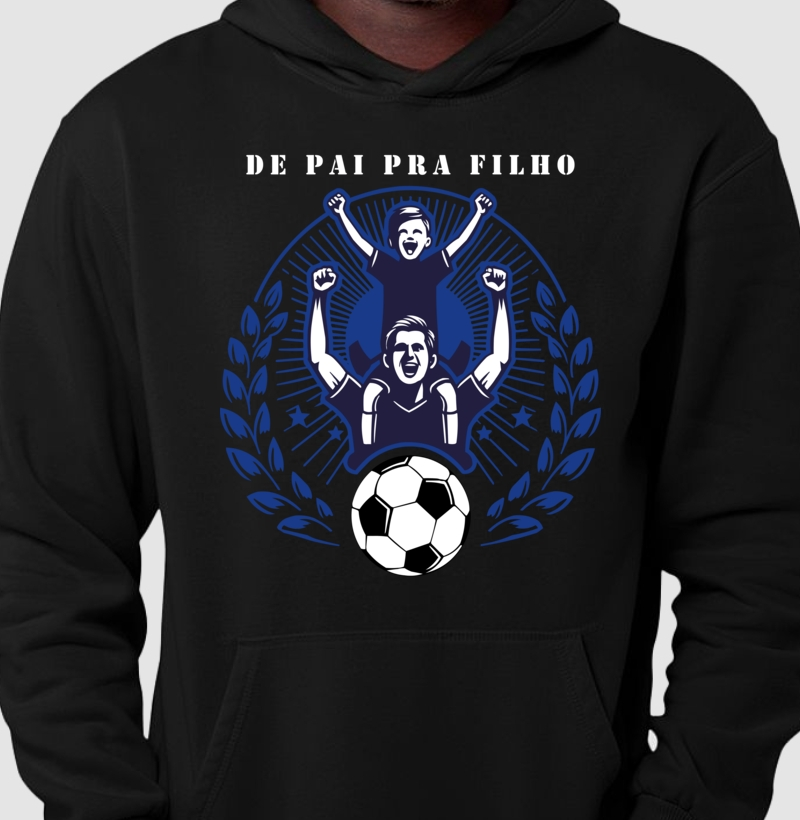 Hoodie Moletom De Pai Pra Filho - Azul