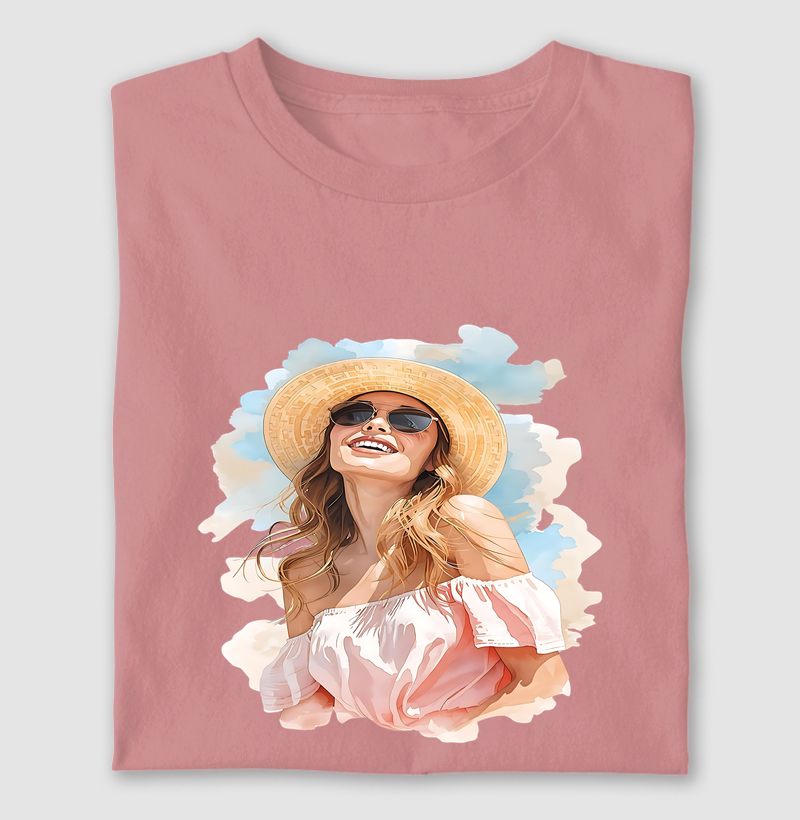 Camiseta Algodão Premium - Verão Feliz