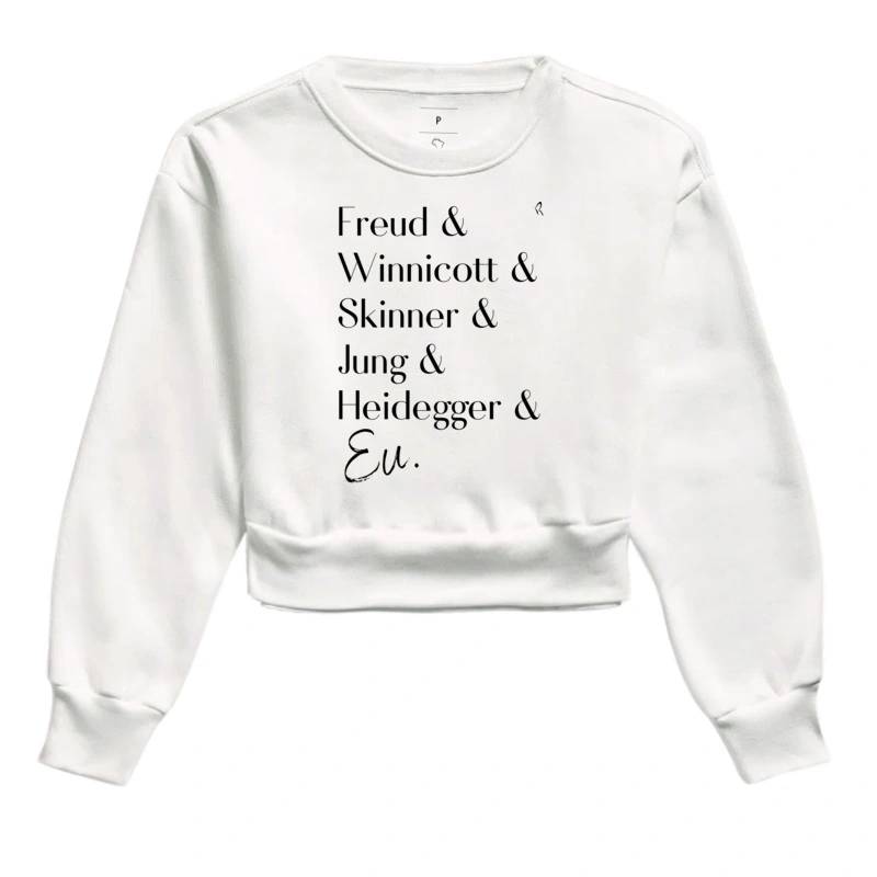 Moletom Cropped - Freud & Winnicott & Skinner & Jung & Heidegger & Eu