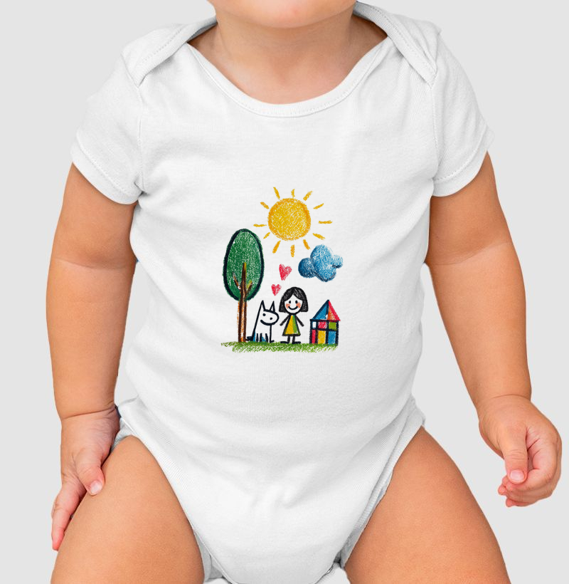 Body Infantil Desenho Feminino