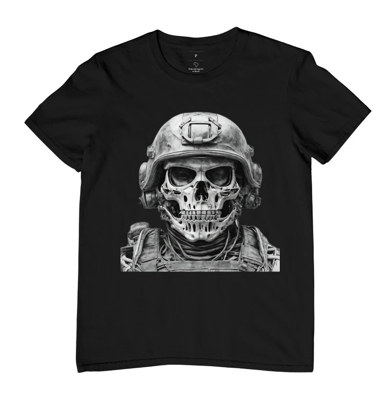 Camiseta Adulta- Caveira Militar
