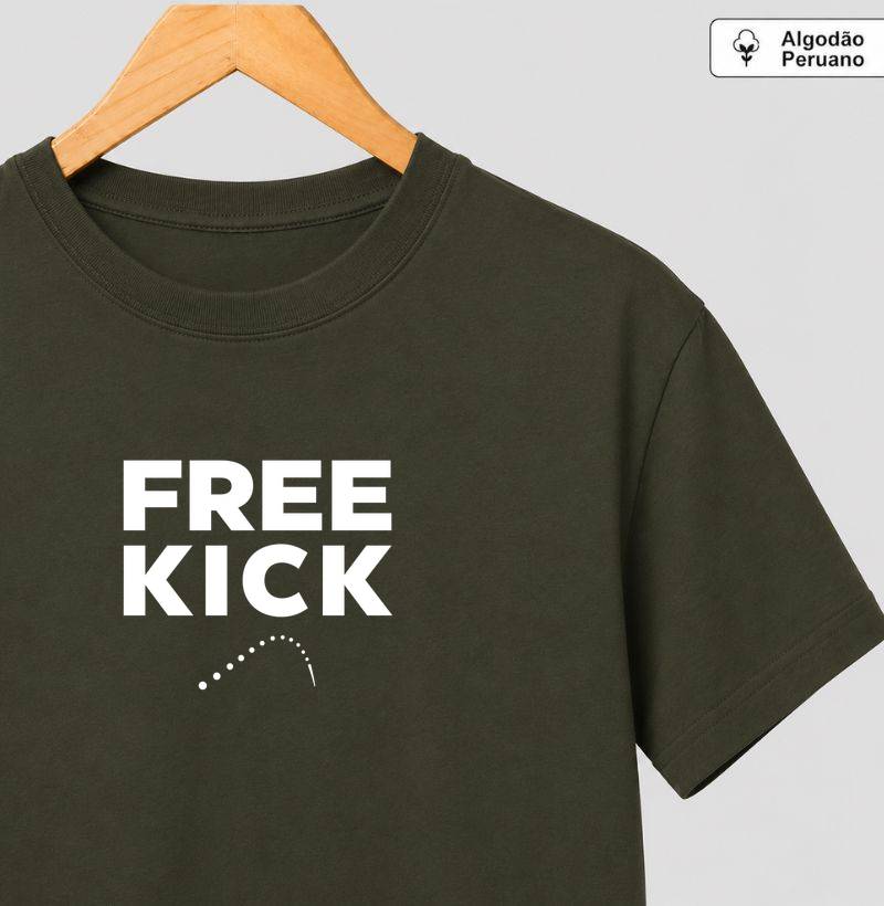 CAMISETA ALGODÃO PERUANO FREE KICK TRAJETORIA 5 - Camiseta Algodão Peruano