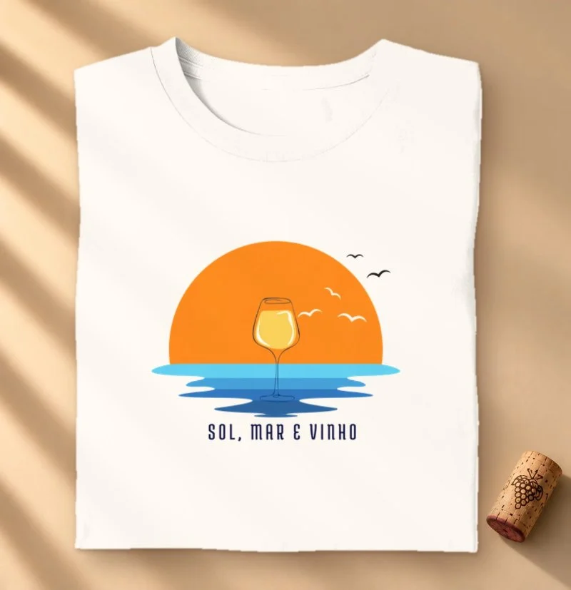 Camiseta Sol, Mar e Vinho