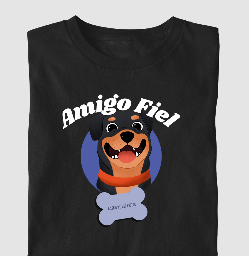 Camiseta Religiosa Infantil Amigo Fiel Estampa de Cachorrinho