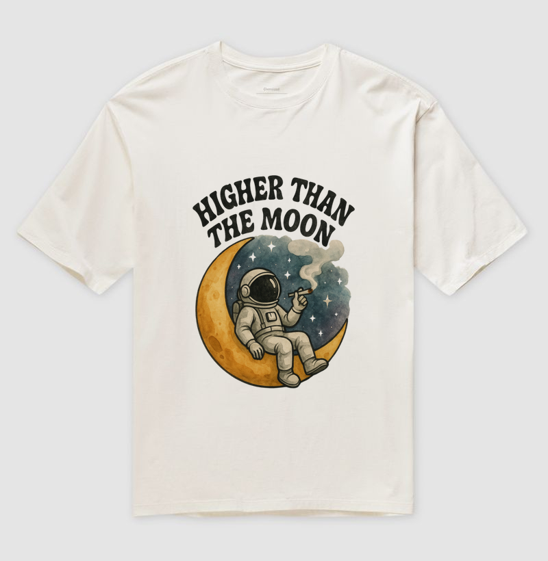 Camiseta oversized - Higher Than The Moon
