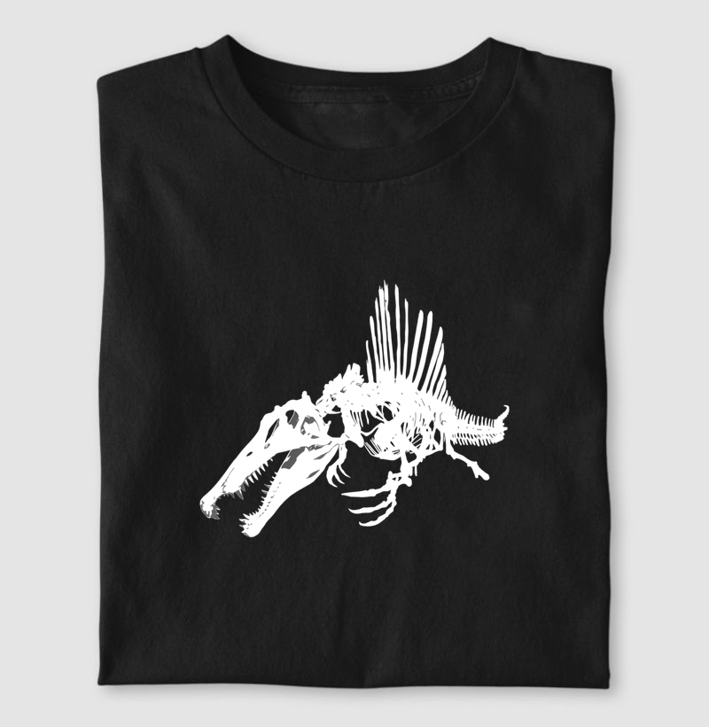 Camiseta Dinossauro Espinossauro Fóssil Algodão Premium Dinoloco