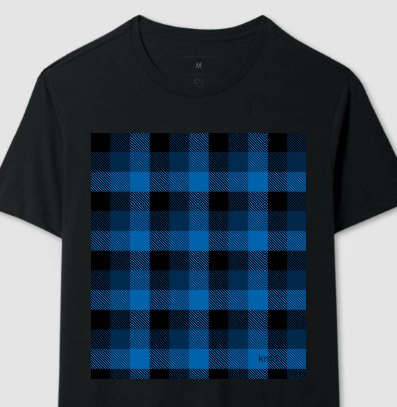 Camiseta Xadrez Azul