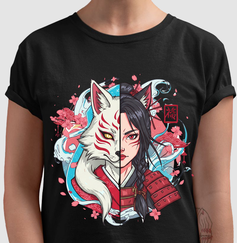 Raposa Kitsune e Samurai Girl