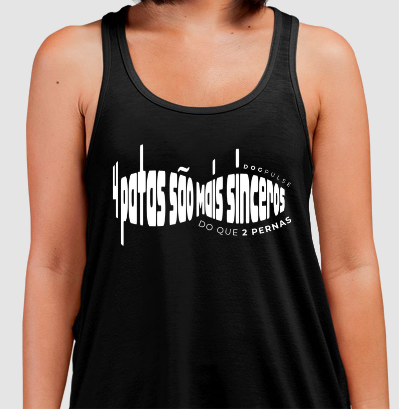 Camiseta Regata 4 patas são mais sinceros que 2 pernas Dog Pulse