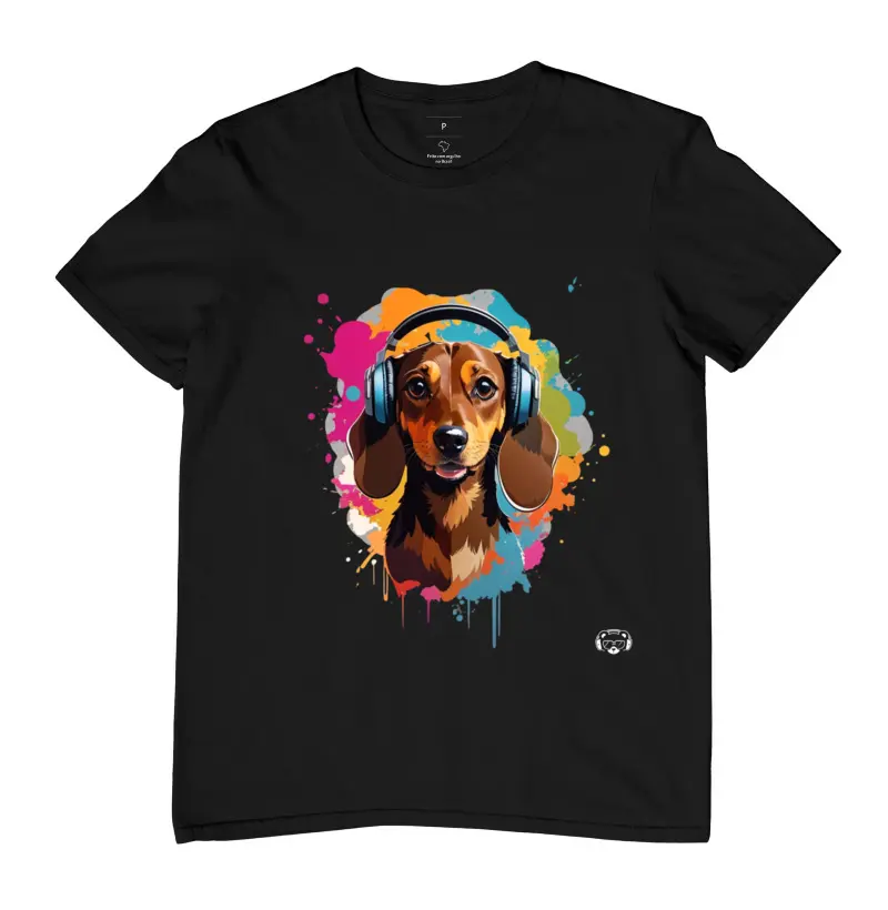Camiseta Dachshund Headphones