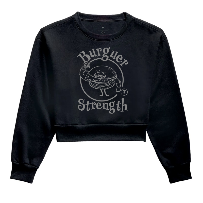 Cropped Moletom Burguer Strenght