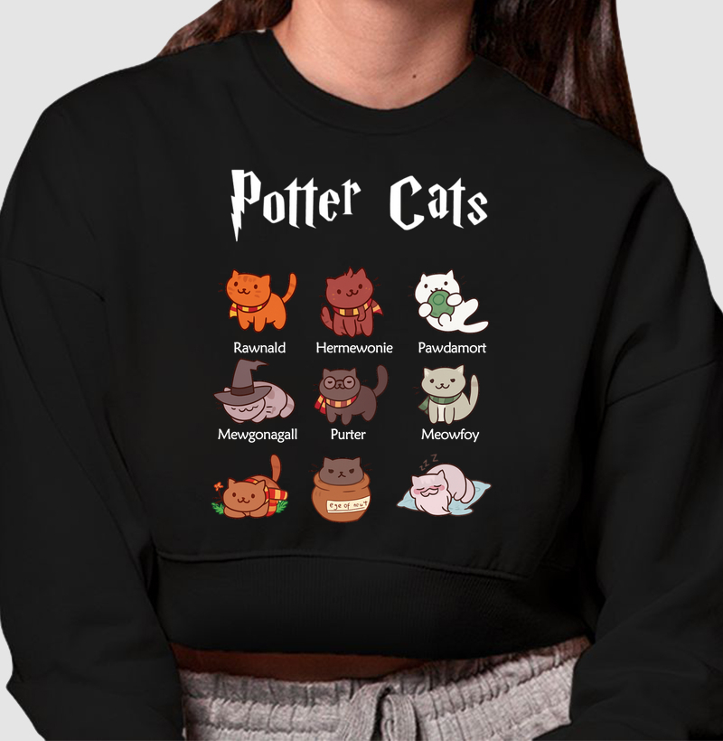 Potter Cats (Cropped Moletom)