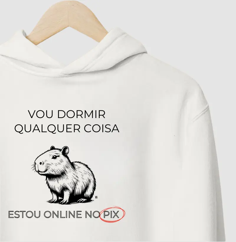 Hoodie Moletom Vou dormir qualquer coisa estou online no pix 