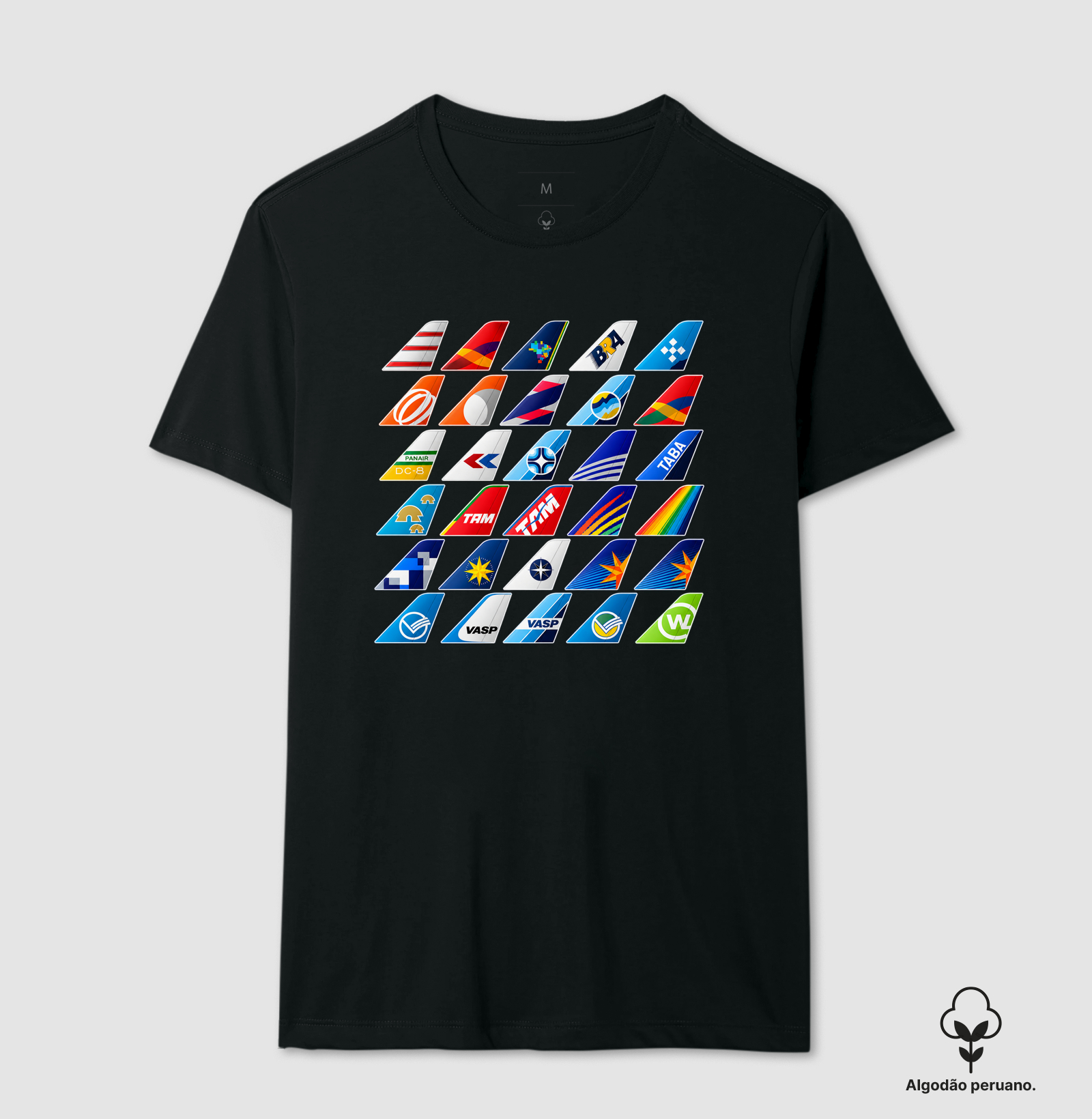 Derivas - Cias Aéreas Nacionais - Camiseta Algodão Peruano