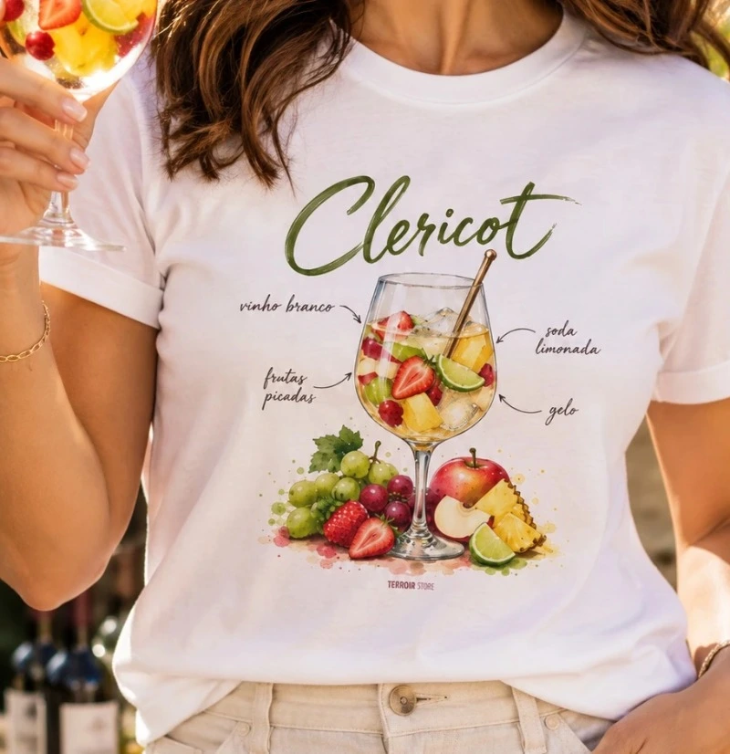 Camiseta Clericot – Drink com Vinho Branco e Frutas