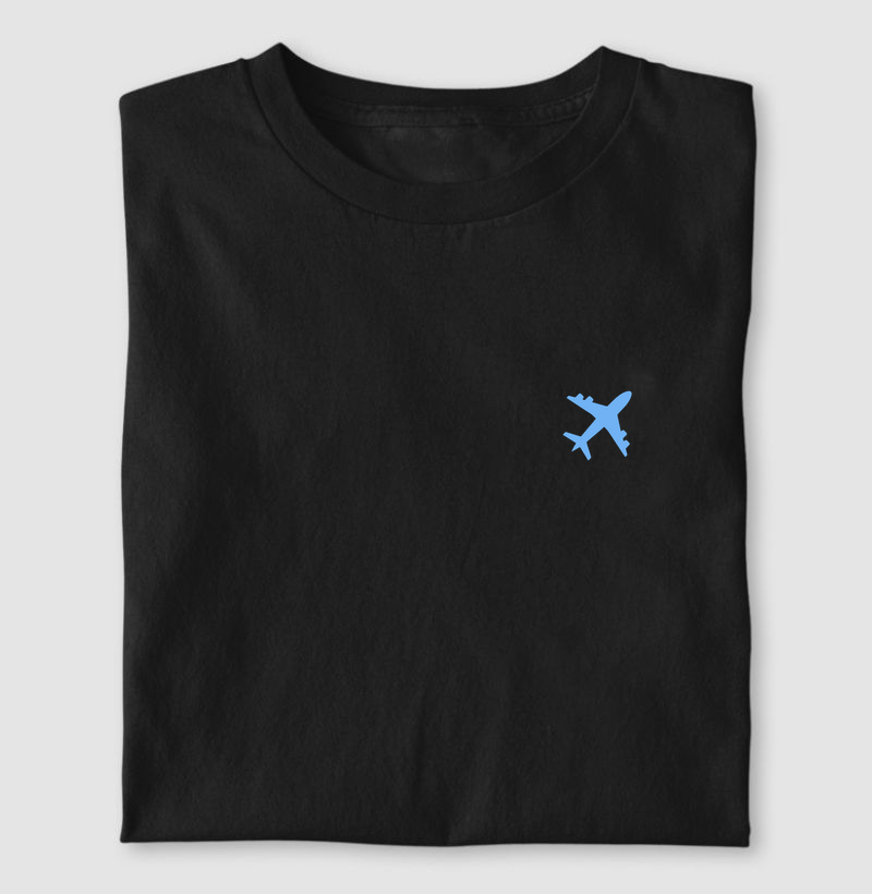 Viajante Minimalista - avião azul claro