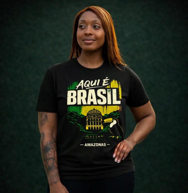 Camiseta Filhos da Patria Aqui e Brasil Amazonas