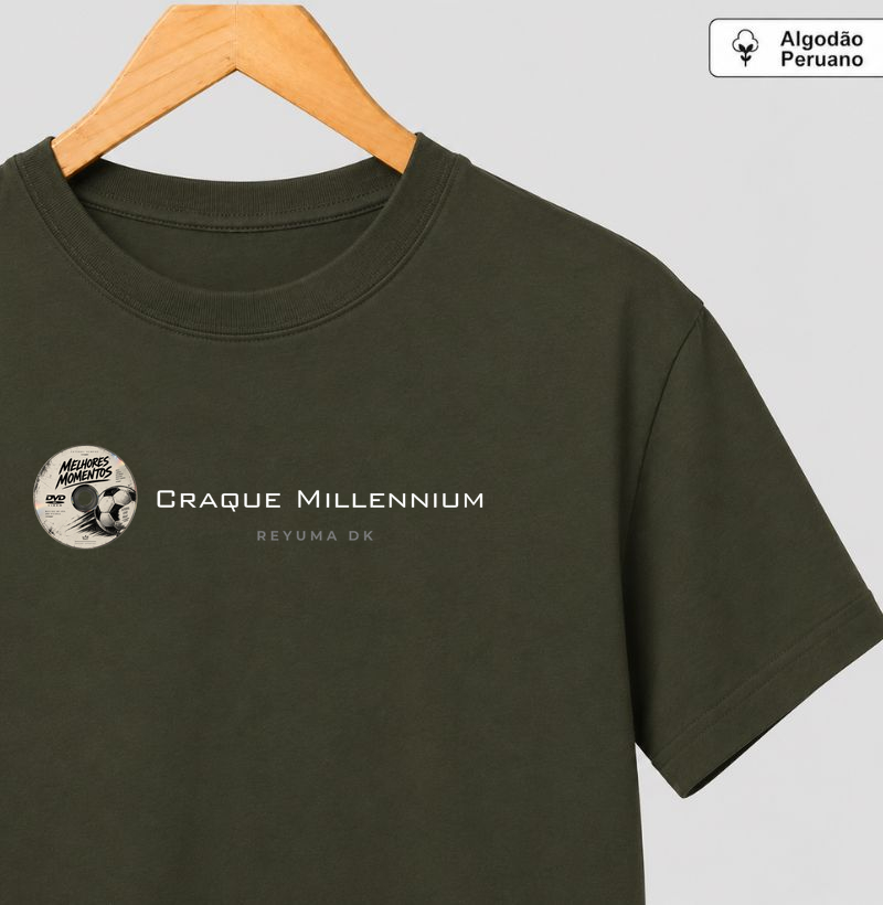 Camiseta Masculina, Feminina, Babylook e Unissex de Algodão Peruano Futebol "Craque Millennium"  - Camiseta Algodão Peruano