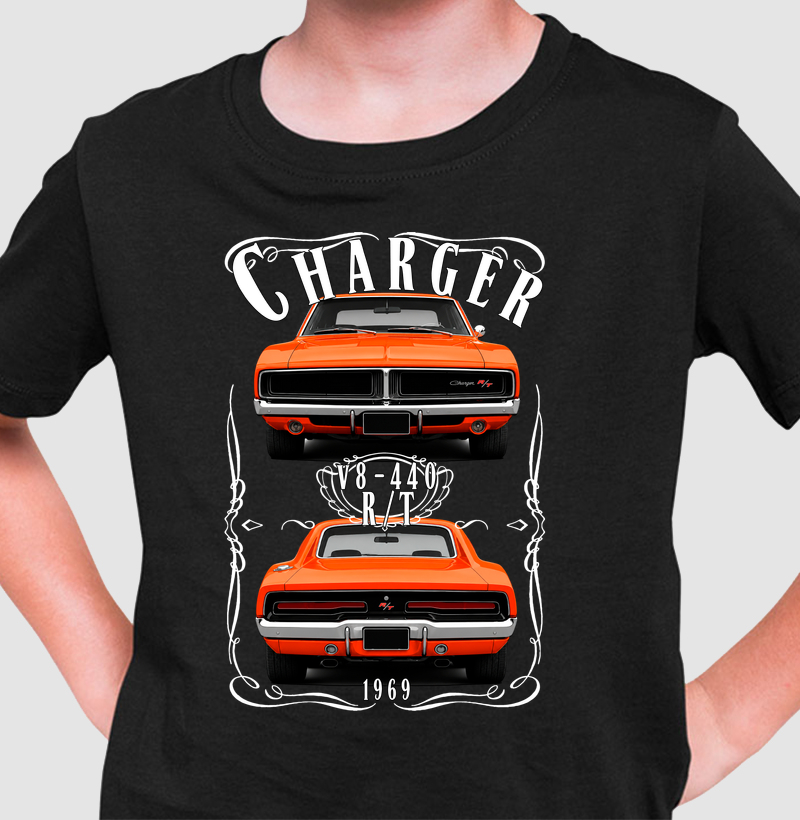 Camiseta infantil Charger vintage