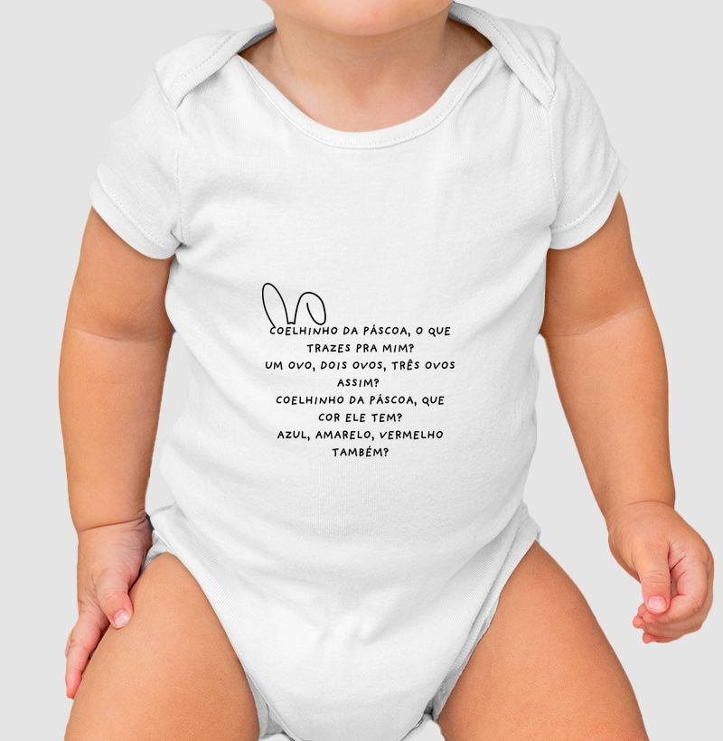 Body Infantil Coelhinho da Páscoa - Letras Pretas