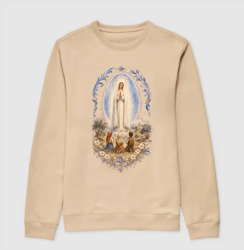 Nossa Senhora de Fátima e os Pastorinhos - Suéter Moletom