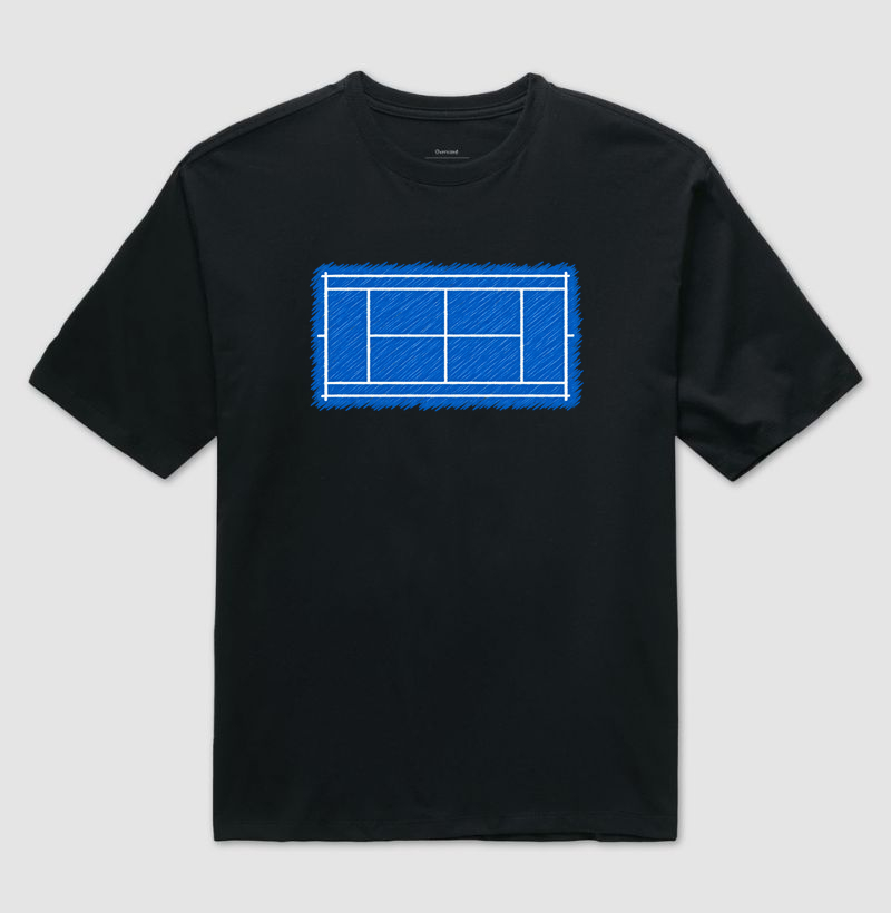 Quadra Azul Rabiscada - Camiseta Oversized