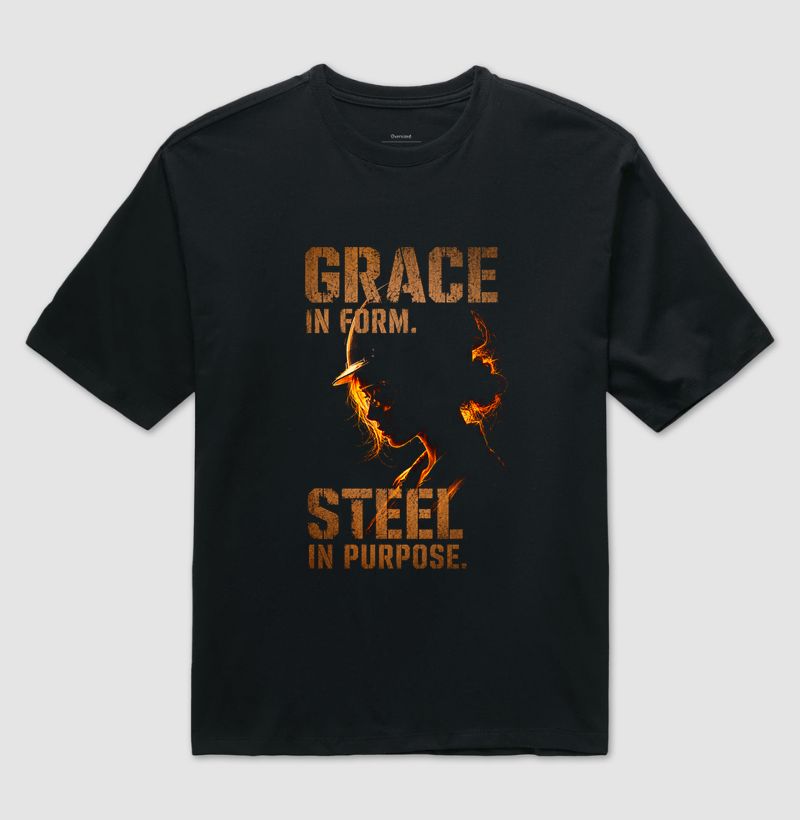 Grace & Steel in Purpose branca  - Camiseta Oversized