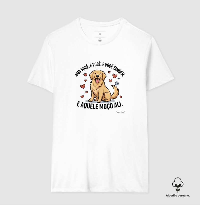 CAMISETA ALGODÃO PERUANO GOLDEN RETRIEVER AMO - Camiseta Algodão Peruano