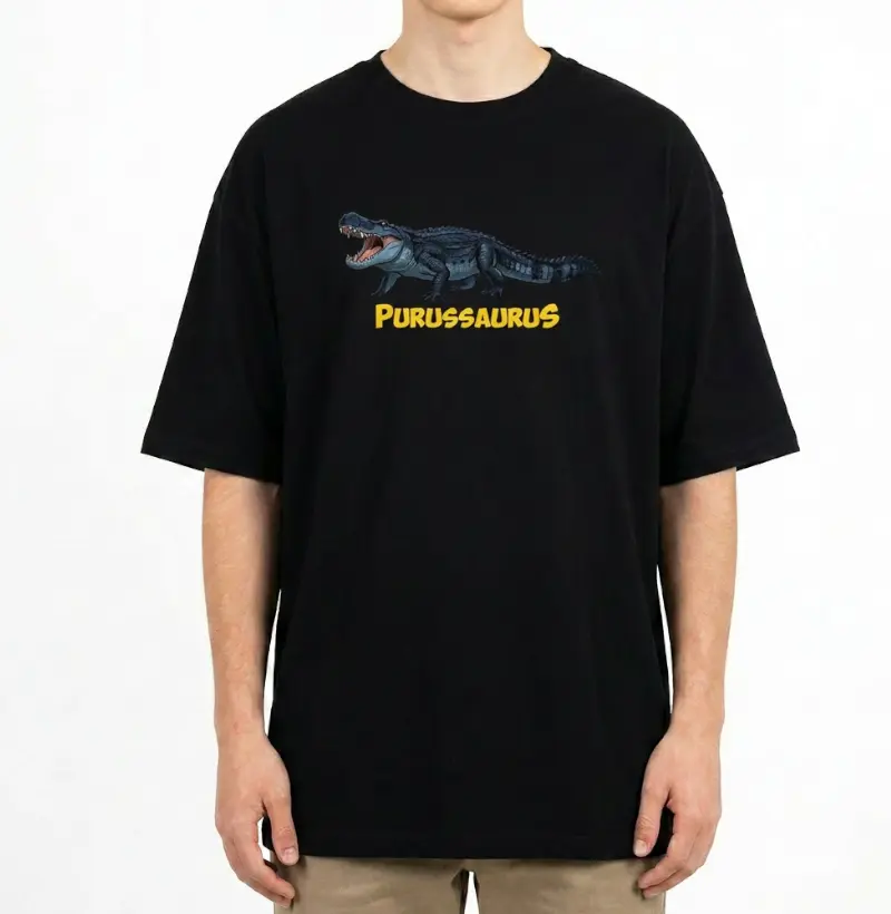 Camiseta Dinossauro Oversized  Purussaurus Algodão Premium Dinoloco