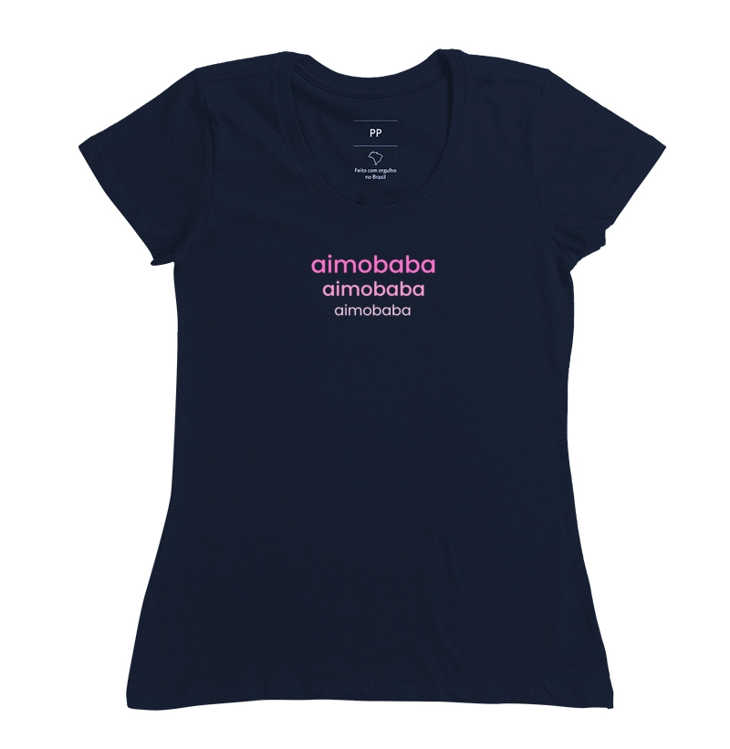 Camiseta Aimobaba 3 feminina azul marinho