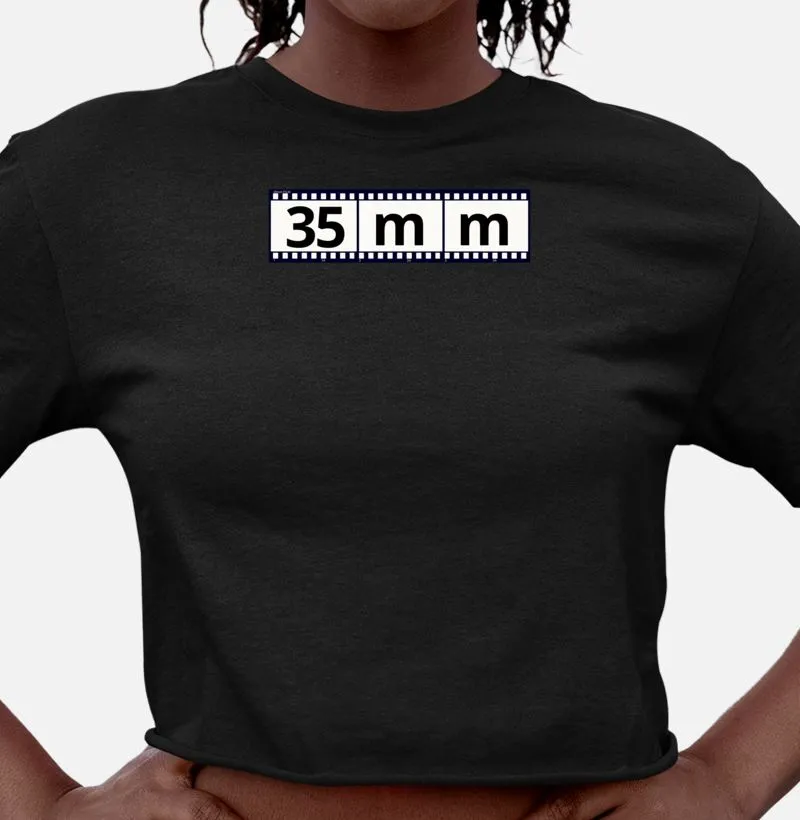 Camiseta feminina cropped film 35mm