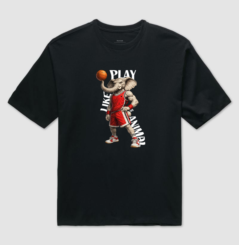 Camiseta Oversized Elefante Atleta - Play Like an Animal