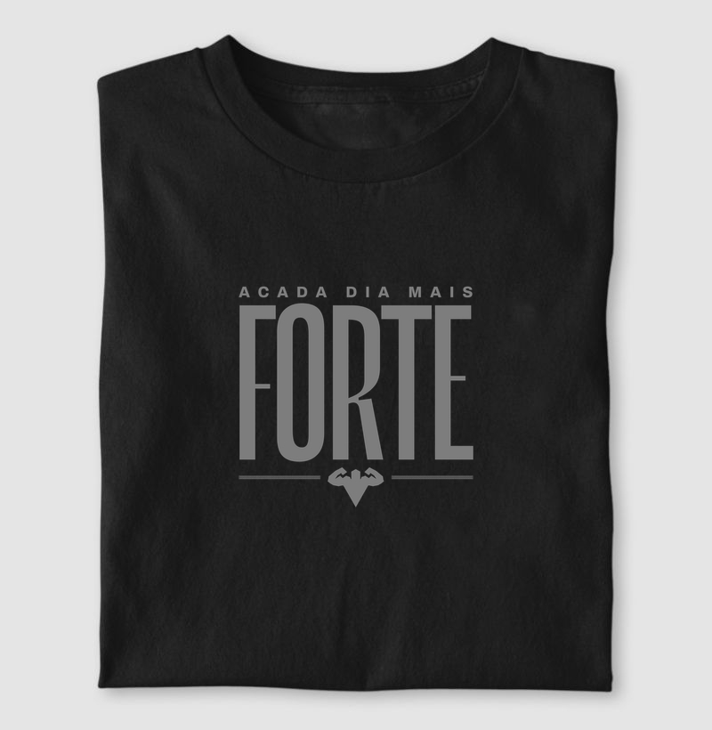 Camiseta Masculina A Cada Dia Mais Forte - Estampa Cinza
