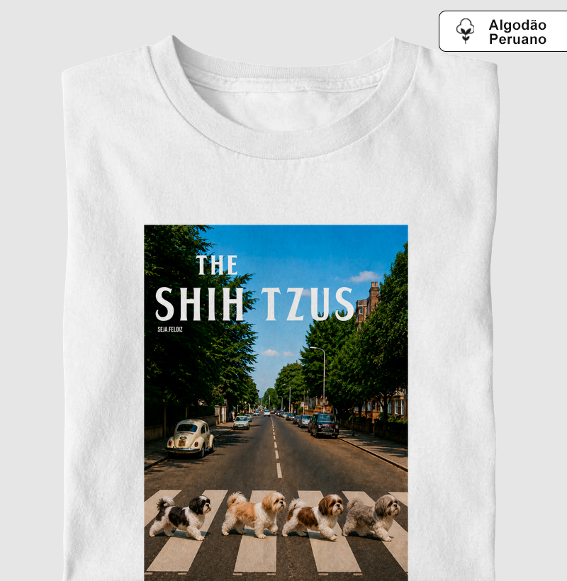 THE SHIH TZUS 🐾🎶 - Camiseta Algodão Peruano