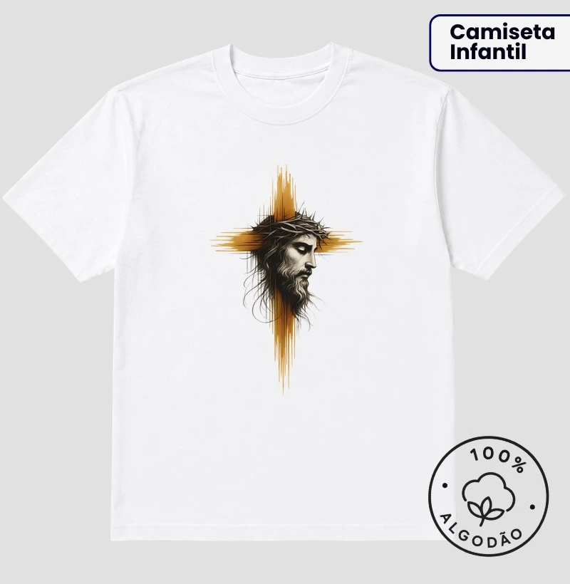 Cruz dourada e Cristo