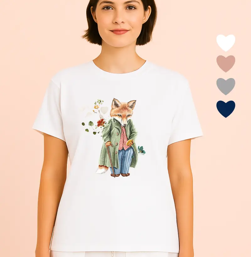 Camiseta Feminina Ilustrada Sr. Raposa