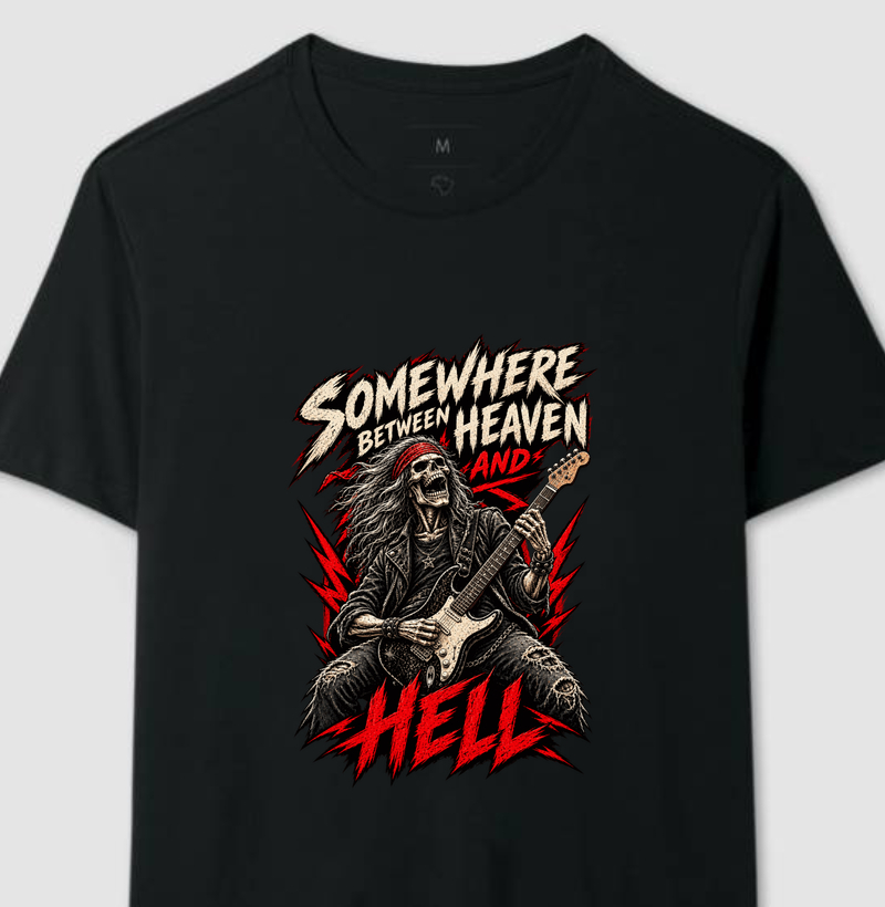 Camiseta Rock Somewhere Between Heaven and Hell