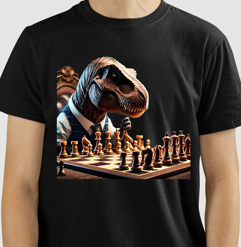 T-Rex jogando xadrez