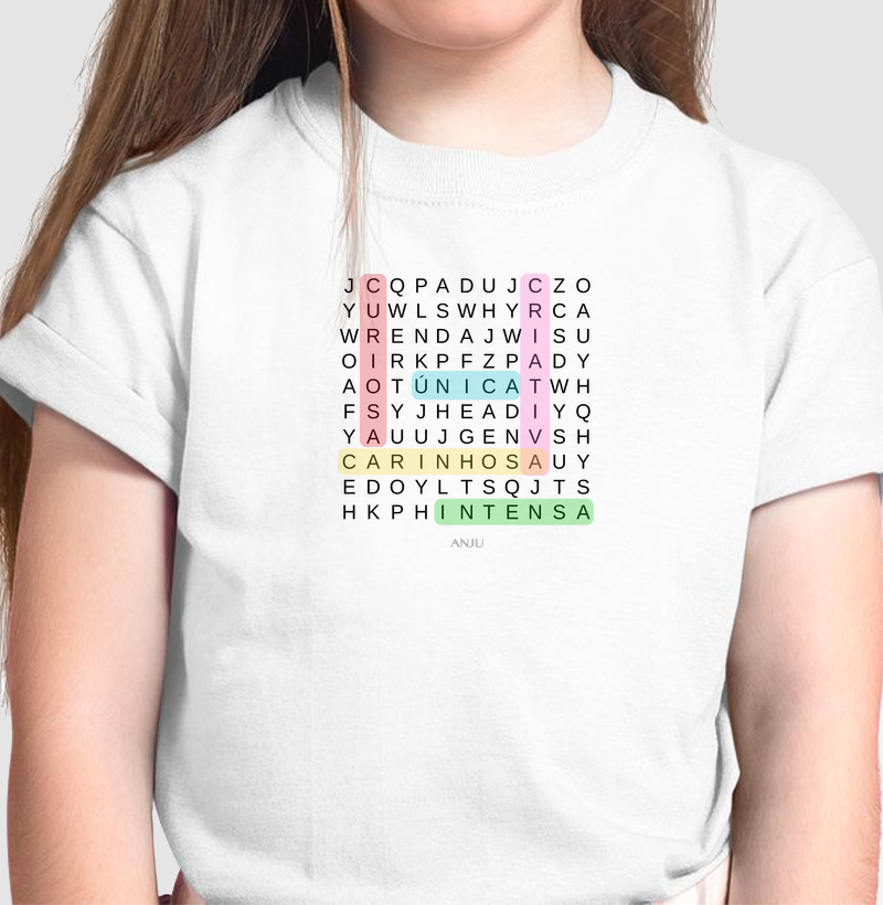 Caça palavras - Camiseta Infantil