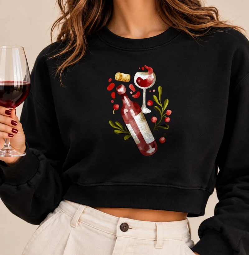 Camiseta Sabor do Vinho - Cropped Moletom