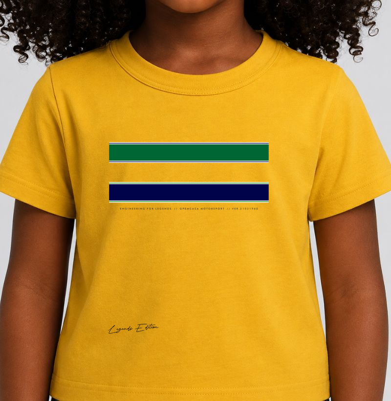 O Chefe LEGENDS EDITION #001 inspirada em Ayrton Senna - Camiseta Infantil