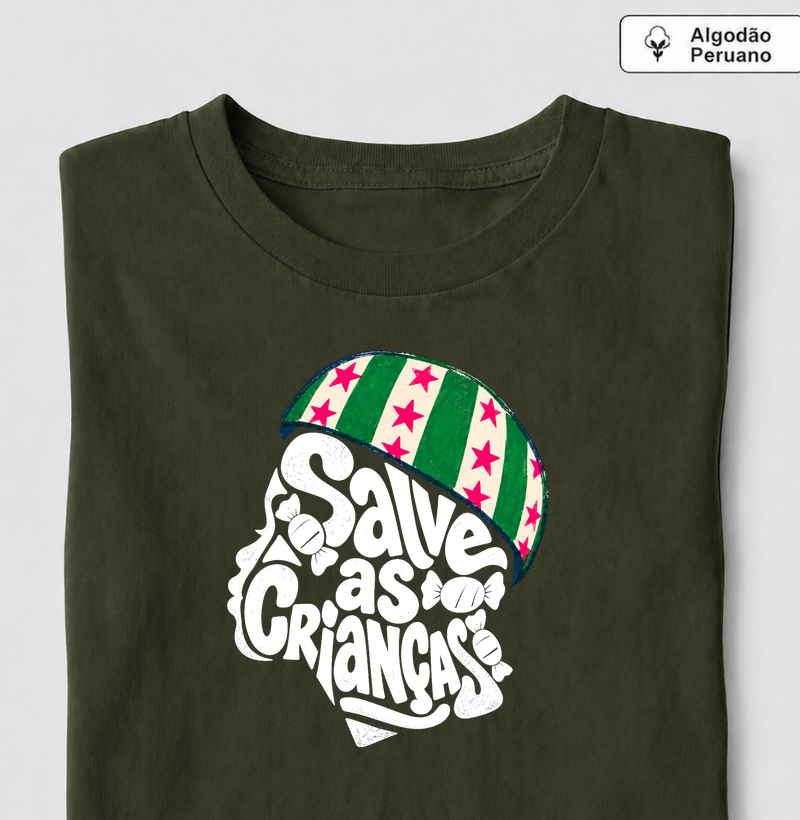 Camiseta Algodão Peruano Salve as crianças - Camiseta Algodão Peruano