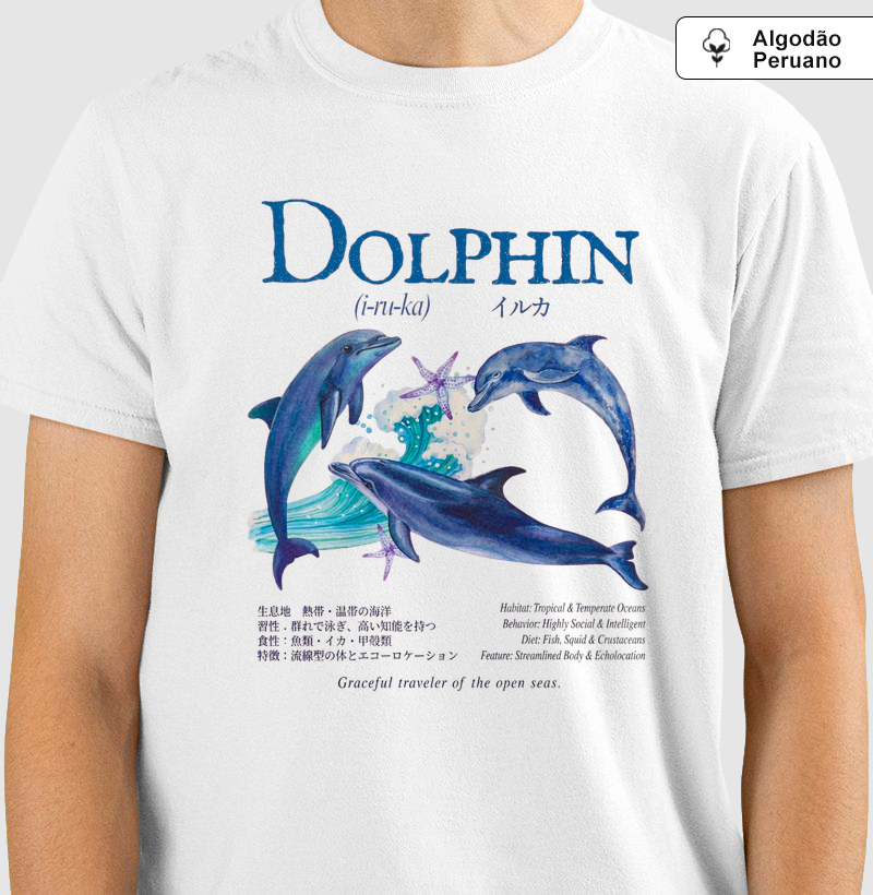 Camiseta Dolphin Graphic Tee Algodão Peruano