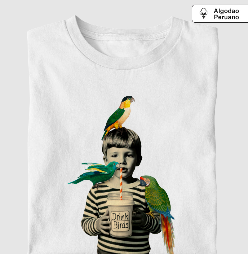 Colagens - Birds Drink - Algodão Peruano