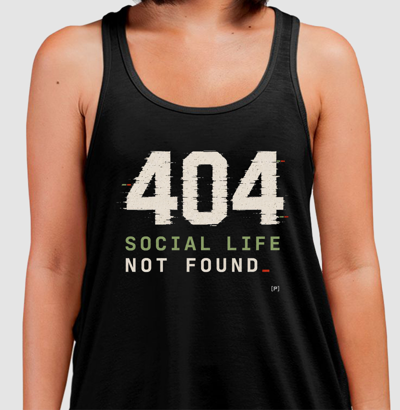 Regata 404 Social Life Not Found | Camiseta Dev Geek