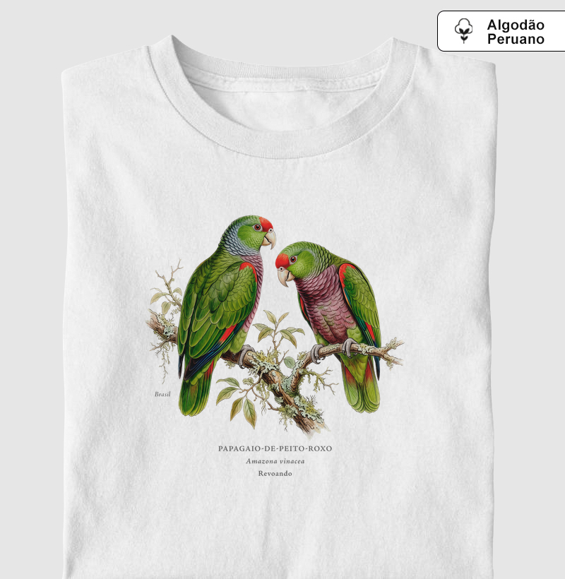 Naturalistas - Papagaio-de-peito-roxo - Algodão Peruano